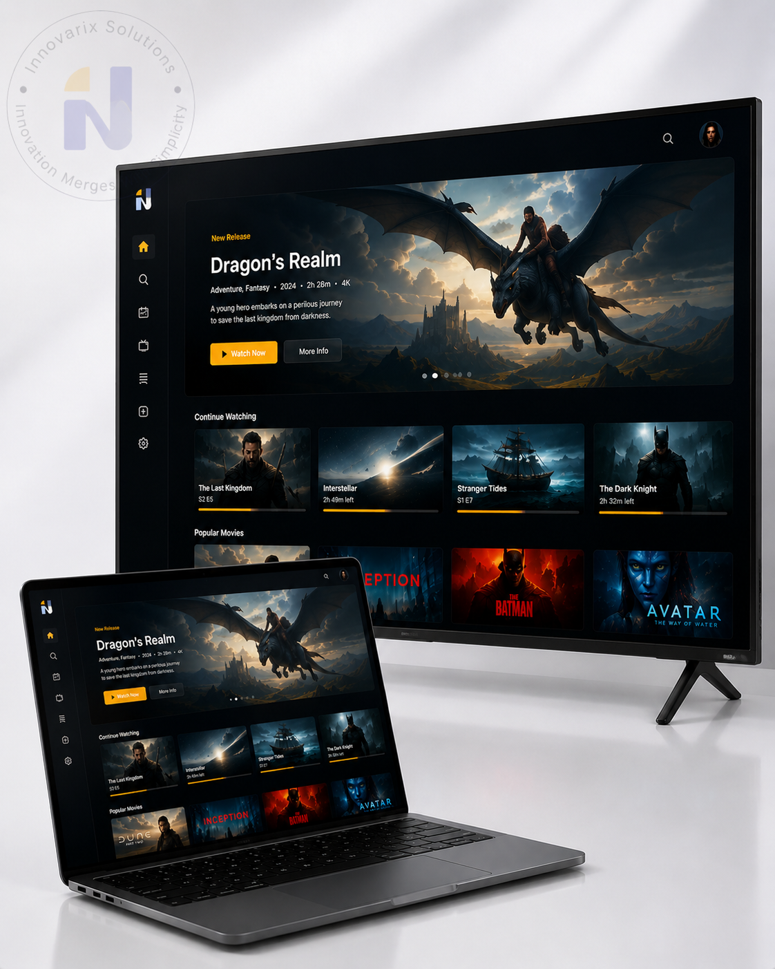 Movies streaming on a desktop computer